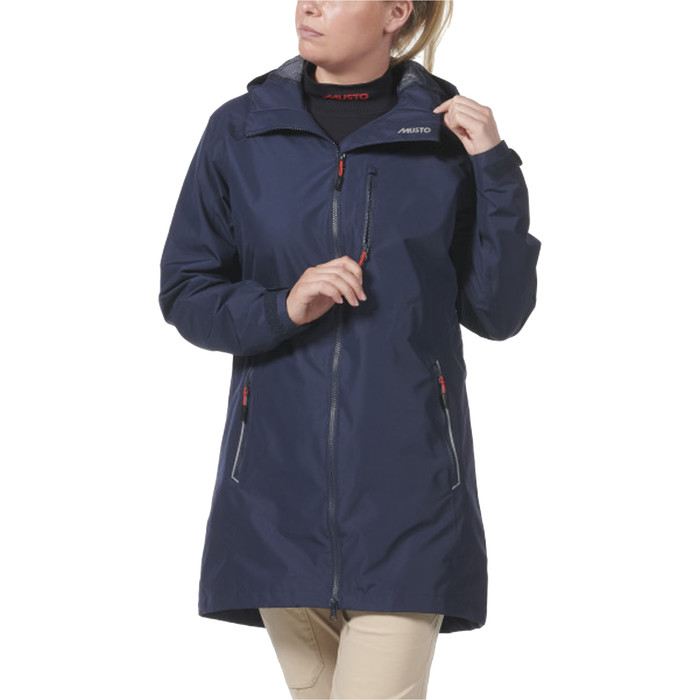 2024 Musto Womens Sardinia Long Rain Jacket 82454 - Navy